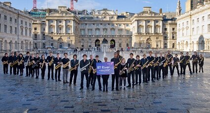 BT River of Music's Saxophone Massive at Somerset House, London. Copyright © Anthony Upton.